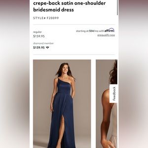 crepe-back satin one-shoulder bridesmaid dress